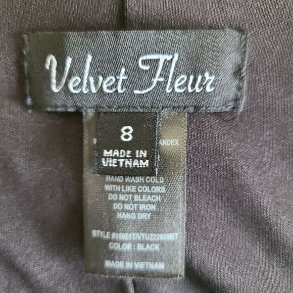 Velvet Fleur Mini Dress Size 8 Puff Sleeve Short Goth‎ Party Punk Grunge - Picture 6 of 8